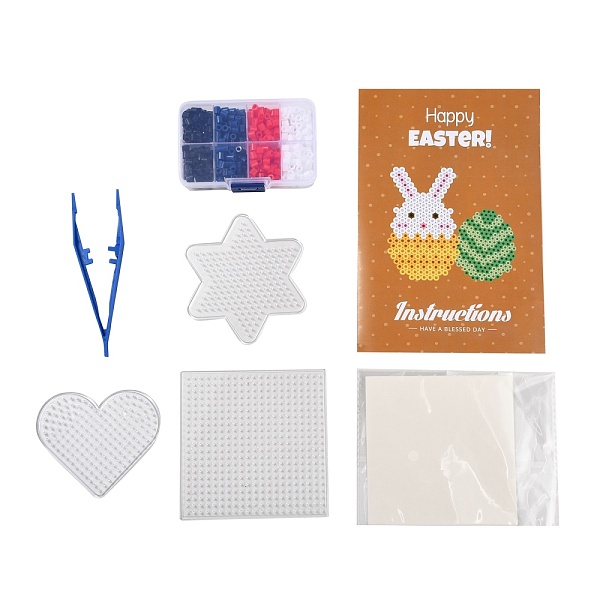 

PandaHall 4 Colors DIY Fuse Beads Kit, with Mixed Shape ABC Plastic Pegboards, Ironing Paper and Plastic Tweezers, America Theme, Mixed..., Multicolor