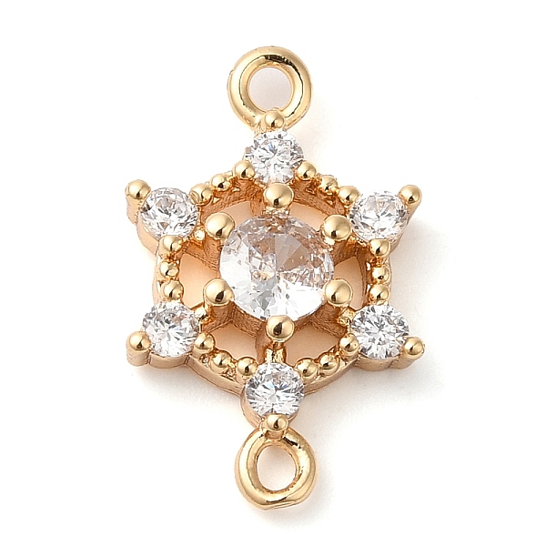 

PandaHall Brass Pave Clear Cubic Zirconia Connector Charms, Flower Links, Real 18K Gold Plated, 17x10x4mm, Hole: 1.2mm Brass+Cubic Zirconia...