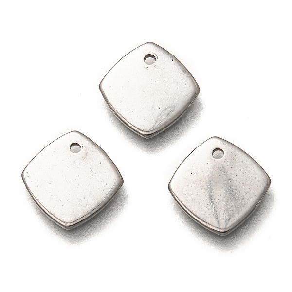 

PandaHall 304 Stainless Steel Charms, Rhombus, Stainless Steel Color, 12x11.5x1mm, Hole: 1.2mm 304 Stainless Steel Rhombus
