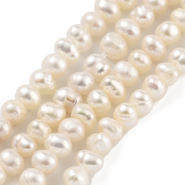 

PandaHall Natural Cultured Freshwater Pearl Beads Strands, Potato, PapayaWhip, 3~4mm, Hole: 0.5mm, about 44~53pcs/strand, 6.69~7.28 inch..., Orange