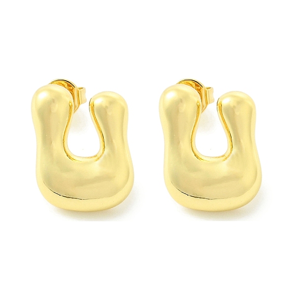 

PandaHall Rack Plating Brass Earrings, Cadmium Free & Lead Free, Long-Lasting Plated, Stud Earrings, Alphabet, Real 18K Gold Plated, Letter...