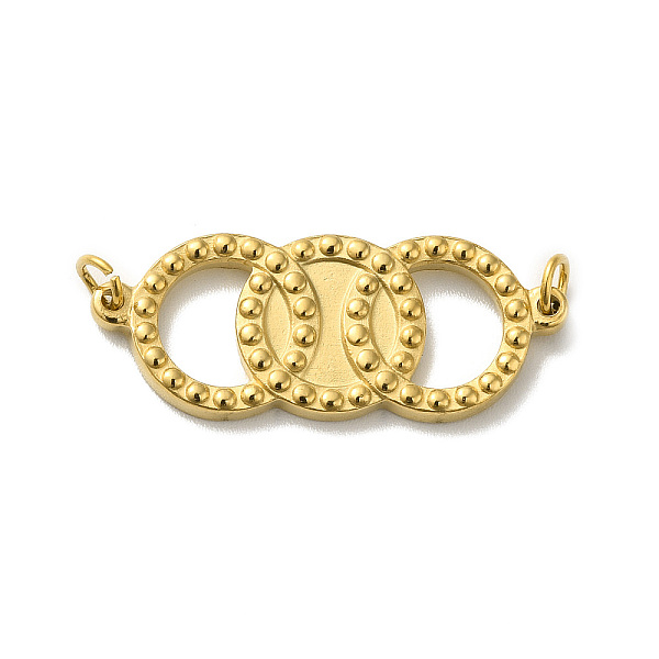 

PandaHall Vacuum Plating 304 Stainless Steel Connector Charms, Triple Ring Links, with Jump Rings, Golden, 12x30x2.5mm, Hole: 2.8mm 304...