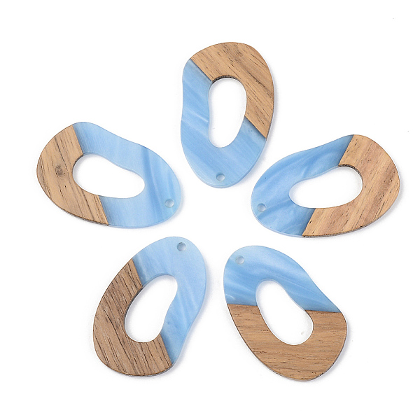 

PandaHall Opaque Resin & Walnut Wood Pendants, Teardrop, Cornflower Blue, 38x23.5x3mm, Hole: 2mm Resin+Wood Teardrop Blue