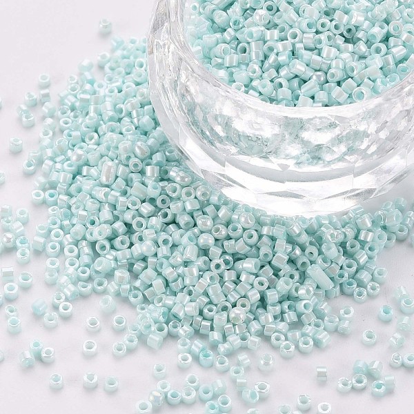 

PandaHall Glass Cylinder Beads, Seed Beads, Opaque Colours Luster, Round Hole, Light Blue, 1.5~2x1~2mm, Hole: 0.8mm, about 8000pcs/bag...