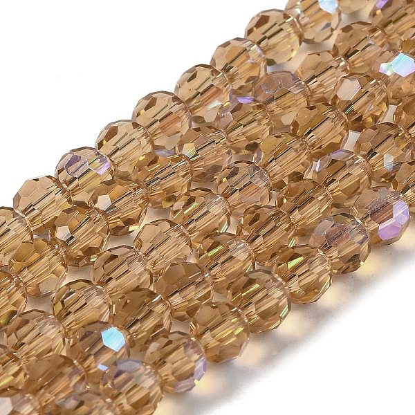 

PandaHall Electroplate Transparent Glass Beads Strands, Faceted, Round, Rainbow Plated, Goldenrod, 6mm, Hole: 1mm, about 98~100pcs/strand..., Gold