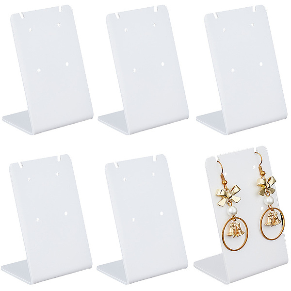 

PandaHall CRASPIRE 12Pcs Acrylic Earring Display Holder Dangling Earring 72 Holes Jewelry Storage Stand L Shaped Ear Studs Rack Necklace..., White