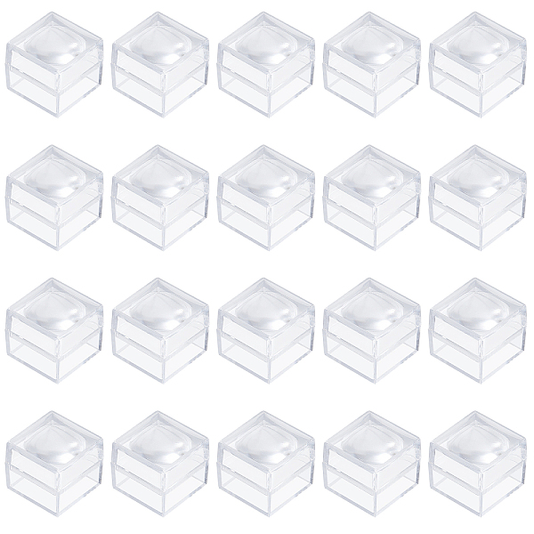

PandaHall CHGCRAFT 20Pcs Transparent Plastic Ring Viewer Magnifier Boxes, Magnifier Cubes for Coins, Jewelry, Stones, Specimens, Clear...