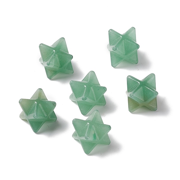 

PandaHall Natural Green Aventurine Beads, No Hole, Carved, Merkaba Star, 13x13.5mm Green Aventurine Star