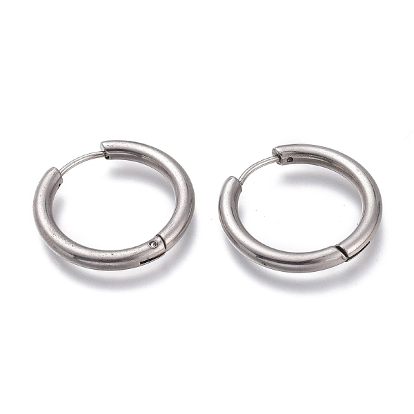 

PandaHall 201 Stainless Steel Huggie Hoop Earrings, with 304 Stainless Steel Pin, Hypoallergenic Earrings, Ring, Stainless Steel Color...