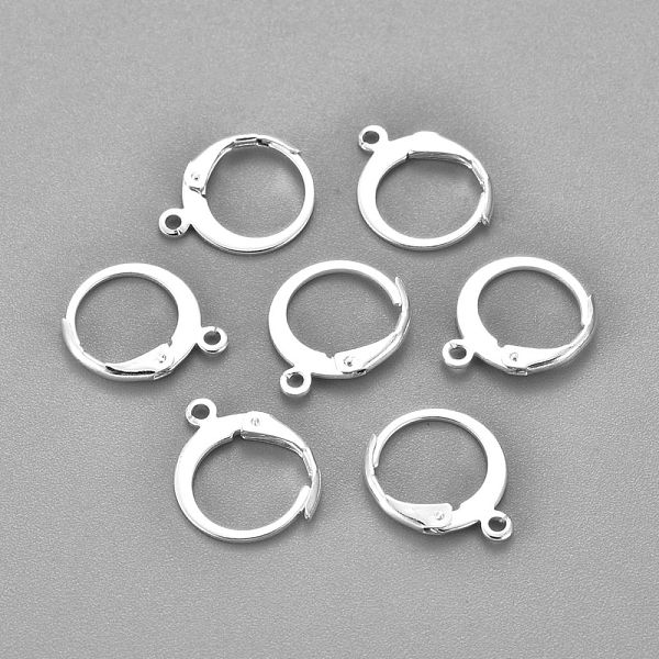

PandaHall 304 Stainless Steel Leverback Earring Findings, with Loop, 925 Sterling Silver Plated, 14x12x2mm, Hole: 1.2mm, Pin: 0.6x1mm 304...