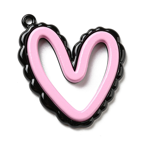 

PandaHall Spray Painted Alloy Pendants, Pink, Heart, 28x25x3mm, Hole: 1.4mm Alloy Heart Pink