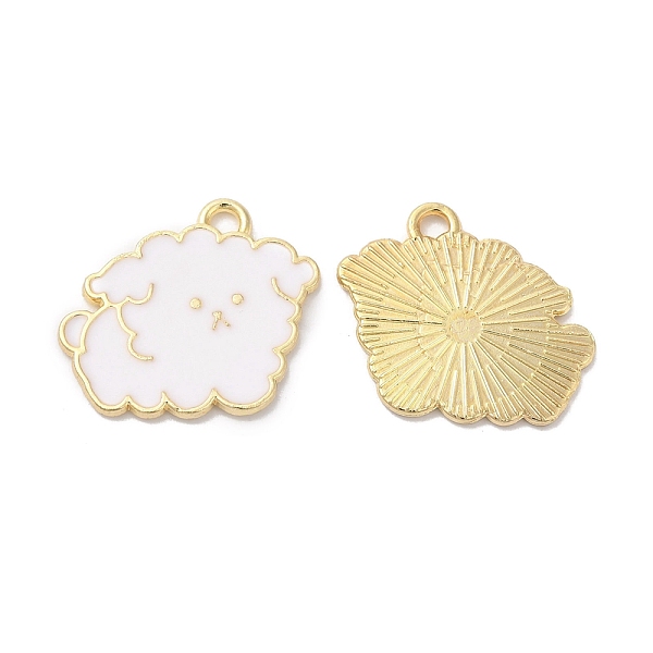 

PandaHall Alloy Enamel Pendants, Golden, Dog Charm, White, 19.5x22x1.5mm, Hole: 2.5mm Alloy+Enamel Dog White