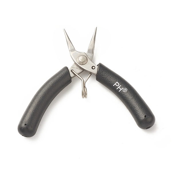 

PandaHall Iron Jewelry Pliers, Round Nose Plier, Bent Nose Pliers, Black, 10.2x5.7x1.2cm Iron Black
