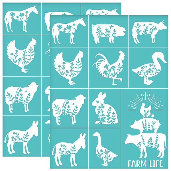 

PandaHall Self-Adhesive Silk Screen Printing Stencil, for Painting on Wood, DIY Decoration T-Shirt Fabric, Turquoise, Farm, 280x220mm...