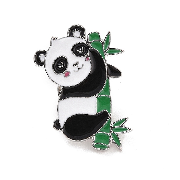 

PandaHall Enamel Pin, Alloy Enamel Brooch for Backpack Clothes, Bamboo, Panda, 29x21x2mm Alloy+Enamel Panda Black