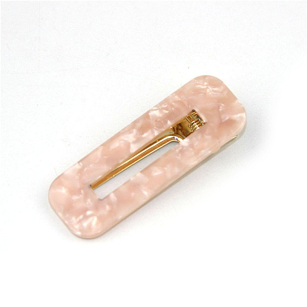 

PandaHall Cellulose Acetate Alligator Hair Clips, Hair Accessories for Girls Women, Rectangle, Misty Rose, 66x23mm Cellulose Acetate