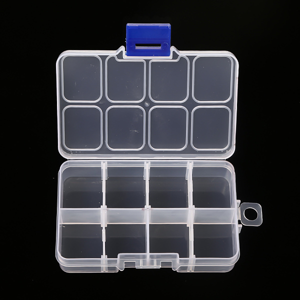 

PandaHall Plastic Bead Storage Container, Adjustable Dividers Box, Removable 8 Compartments Organizer Boxes, Rectangle, Clear...