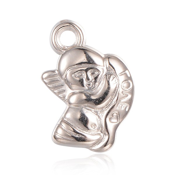 

PandaHall Angel/Cupid/Cherub CCB Plastic Pendants, with Word LOVE, Platinum, 16x12x4mm, Hole: 2mm Plastic Angel & Fairy