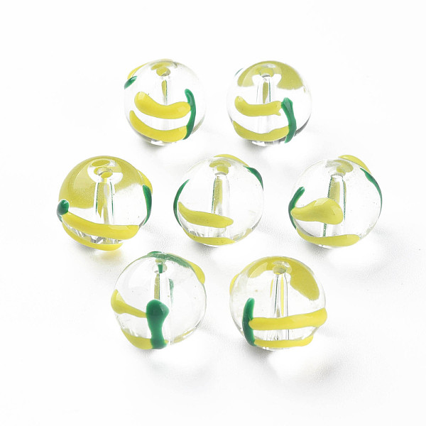 

PandaHall Transparent Glass Enamel Beads, Round, Yellow, 13x12x11mm, Hole: 1.6mm Glass Round Yellow