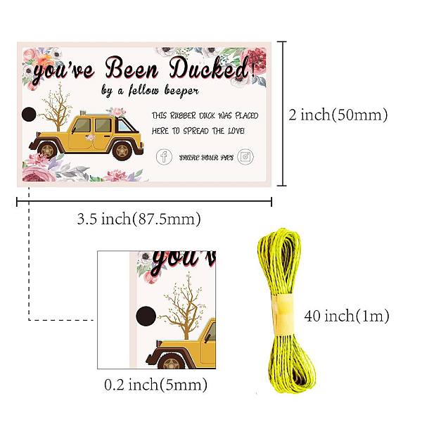 

PandaHall CREATCABIN 50Pcs You've Been Ducked Cards Duck Tags Card Ducking Game DIY Jeep Duck Card with Hole and Twine for Rubber Ducks..., Pink