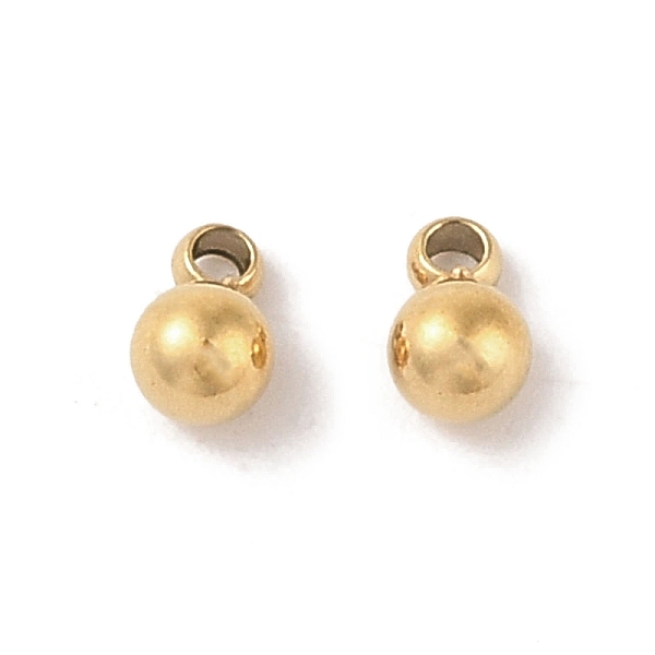 

PandaHall Ion Plating(IP) 304 Stainless Steel Charms, Round Charm, Real 18K Gold Plated, 5x3mm, Hole: 1mm 304 Stainless Steel Round