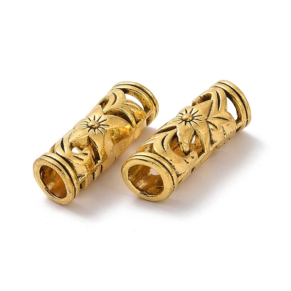 

PandaHall Tibetan Style Alloy Tube Beads, Large Hole Beads, Column with Sun and Star, Antique Golden, 22.5x8x7.5mm, Hole: 5mm, about...