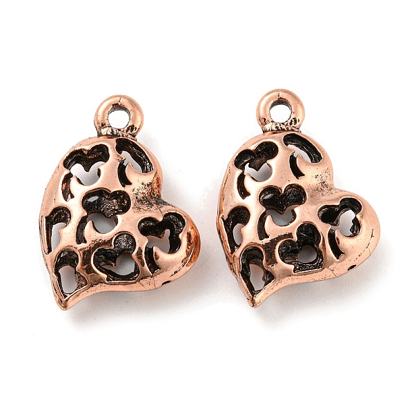 

PandaHall Tibetan Style Alloy Pendants, Hollow Heart, Red Copper, 24.5x19x8mm, Hole: 2.3mm Alloy Heart