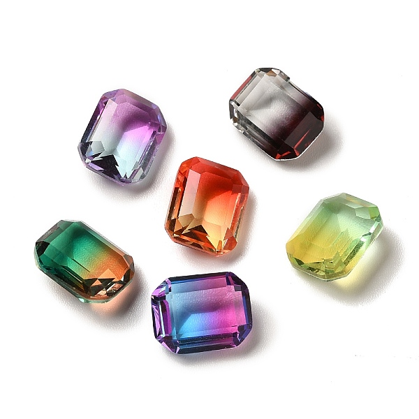 

PandaHall Faceted K9 Glass Rhinestone Cabochons, Pointed Back, Rectangle, Mixed Color, 10x8x4.2mm Glass Rhinestone Rectangle Multicolor