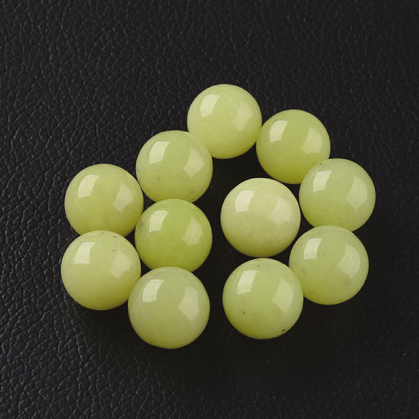 Natural Lemon Jade Round Ball Beads