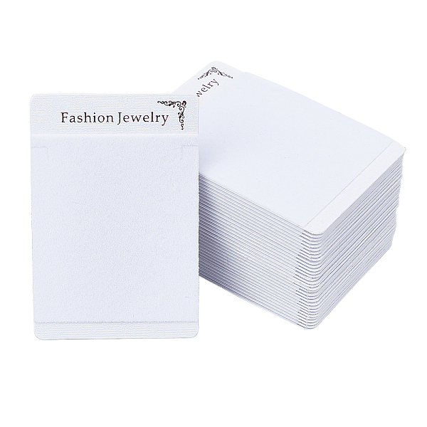 

PandaHall Fingerinspire Flannelette and Plastic Necklace Display Cards, Rectangle, White, 9x6x0.1cm Plastic Rectangle White