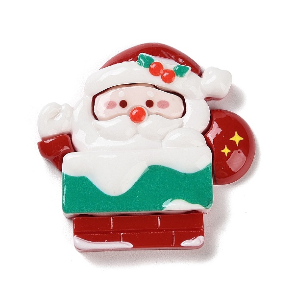 

PandaHall Christmas Theme Opaque Resin Cabochons, for Jewelry Making, Santa Claus, 51x52x9.5mm Resin Santa Claus