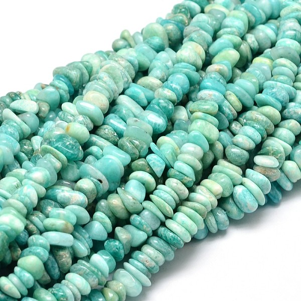 

PandaHall Natural Amazonite Chip Beads Strands, 4~14x4~12mm, Hole: 1mm, about 15.3 inch~16.1 inch Amazonite Chip