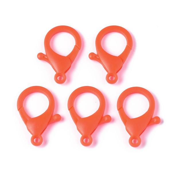 

PandaHall Plastic Lobster Claw Clasps, Orange Red, 35x24.5x6mm, Hole: 3mm Plastic Others