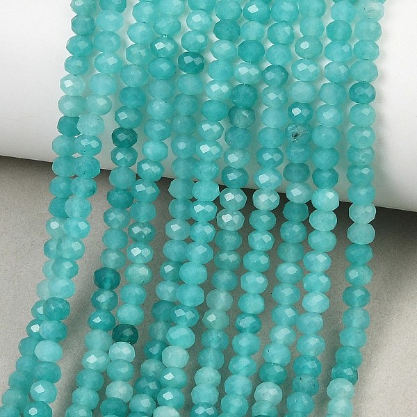 Brins de perles de jade blanc naturel teintées