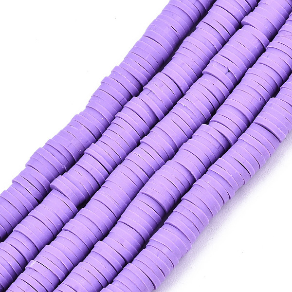 

PandaHall Handmade Polymer Clay Beads Strands, for DIY Jewelry Crafts Supplies, Heishi Beads, Disc/Flat Round, Medium Purple, 6x0.5~1mm...
