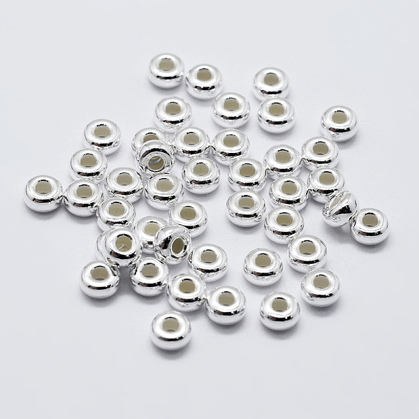 

PandaHall 925 Sterling Silver Beads, Rondelle, Silver, 4.5x2mm, Hole: 1.2mm Sterling Silver Rondelle Silver