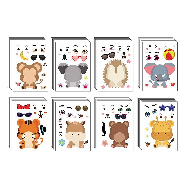 

PandaHall 48 Sheets 8 Styles Paper Make a Face Stickers, Make Your Own Self Adhesive Funny Decals, for Kid Art Craft, Animal Pattern..., Multicolor