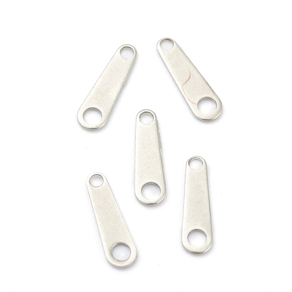 

PandaHall 201 Stainless Steel Chain Tabs, Chain Extender Connectors, Stainless Steel Color, 10.5x3x0.5mm, Hole: 1.2mm and 1.6mm 201...