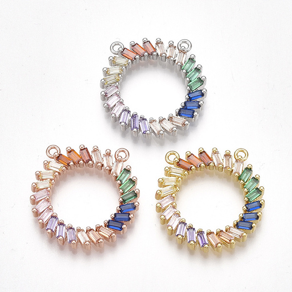 

PandaHall Brass Cubic Zirconia Pendants, Ring, Colorful, Mixed Color, 21x20.5x3mm, Hole: 1.2mm Brass+Cubic Zirconia Ring Multicolor