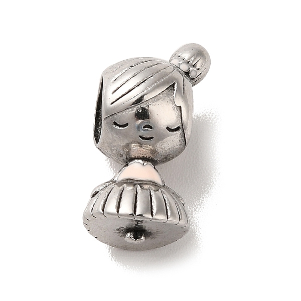 

PandaHall 304 Stainless Steel Enamel European Beads, Large Hole Beads, Girl, Antique Silver, 15x7.5x8mm, Hole: 4.5mm 304 Stainless Steel...