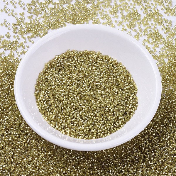 

PandaHall MIYUKI Delica Beads, Cylinder, Japanese Seed Beads, 11/0, (DB0686) Dyed Semi-Frosted Silver Lined Saffron, 1.3x1.6mm, Hole: 0.8mm..., Yellow