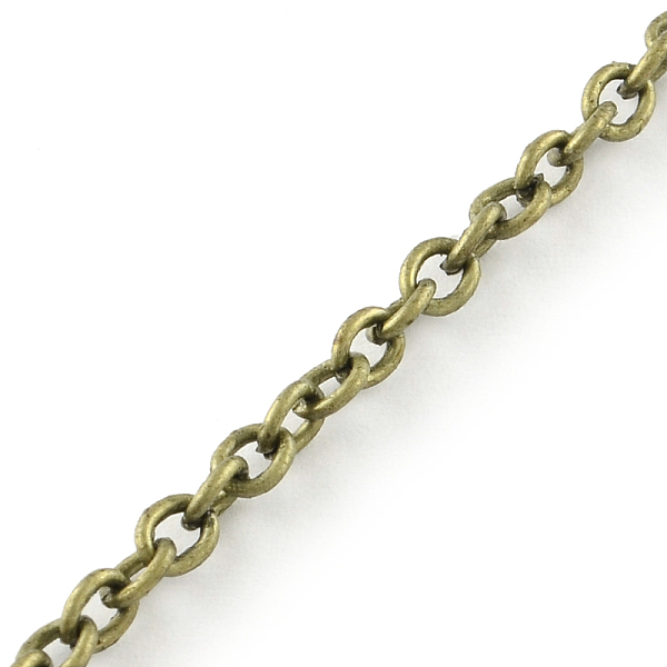 

PandaHall Iron Cable Chains, Unwelded, with Spool, Oval, Antique Bronze, 4.4x3.5x1.0mm, about 328.08 Feet(100m)/roll Iron