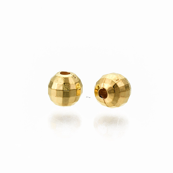 

PandaHall CCB Plastic Beads, Faceted, Round, Golden, 4mm, Hole: 1mm, about 14800pcs/500g Plastic Round