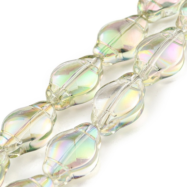 

PandaHall Electroplate Transparent Glass Beads Strands, Full Rainbow Plated, Lantern, Green Yellow, 12.5x9x5.5mm, Hole: 1mm, about...