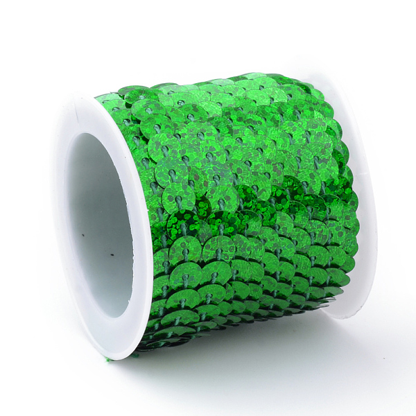 

PandaHall Eco-Friendly Plastic Paillette Beads, Sequins Beads, Ornament Accessories, Flat Round, Green, 6mm, about 5m/roll Plastic Flat...