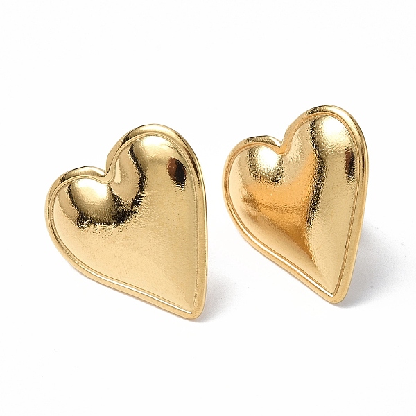 

PandaHall Ion Plating(IP) 304 Stainless Steel Heart Stud Earrings for Women, Real 18K Gold Plated, 21x20mm, Pin: 0.7mm 304 Stainless Steel...