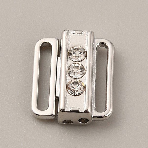 

PandaHall Zinc Alloy Rhinestone Bikini Clips, Bra Clasp Replacement Part, Lingerie Front Closure, Platinum, 15x13x5mm, Inner Diameter..., Clear