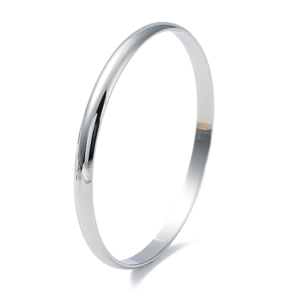 

PandaHall Fashion Polished 304 Stainless Steel Plain Bangles, Stainless Steel Color, 2-1/2 inch(6.5cm) 304 Stainless Steel
