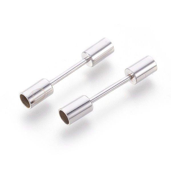 

PandaHall Brass Screw Clasps, For Leather Cord Bracelets Making, Platinum, 24x4mm Brass