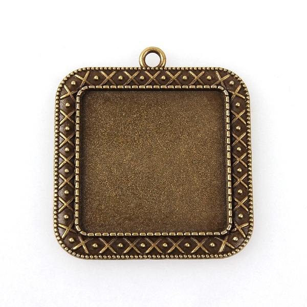 

PandaHall Vintage Tibetan Style Alloy Pendant Cabochon Bezel Settings, Cadmium Free & Nickel Free & Lead Free, Antique Bronze, Square Tray...